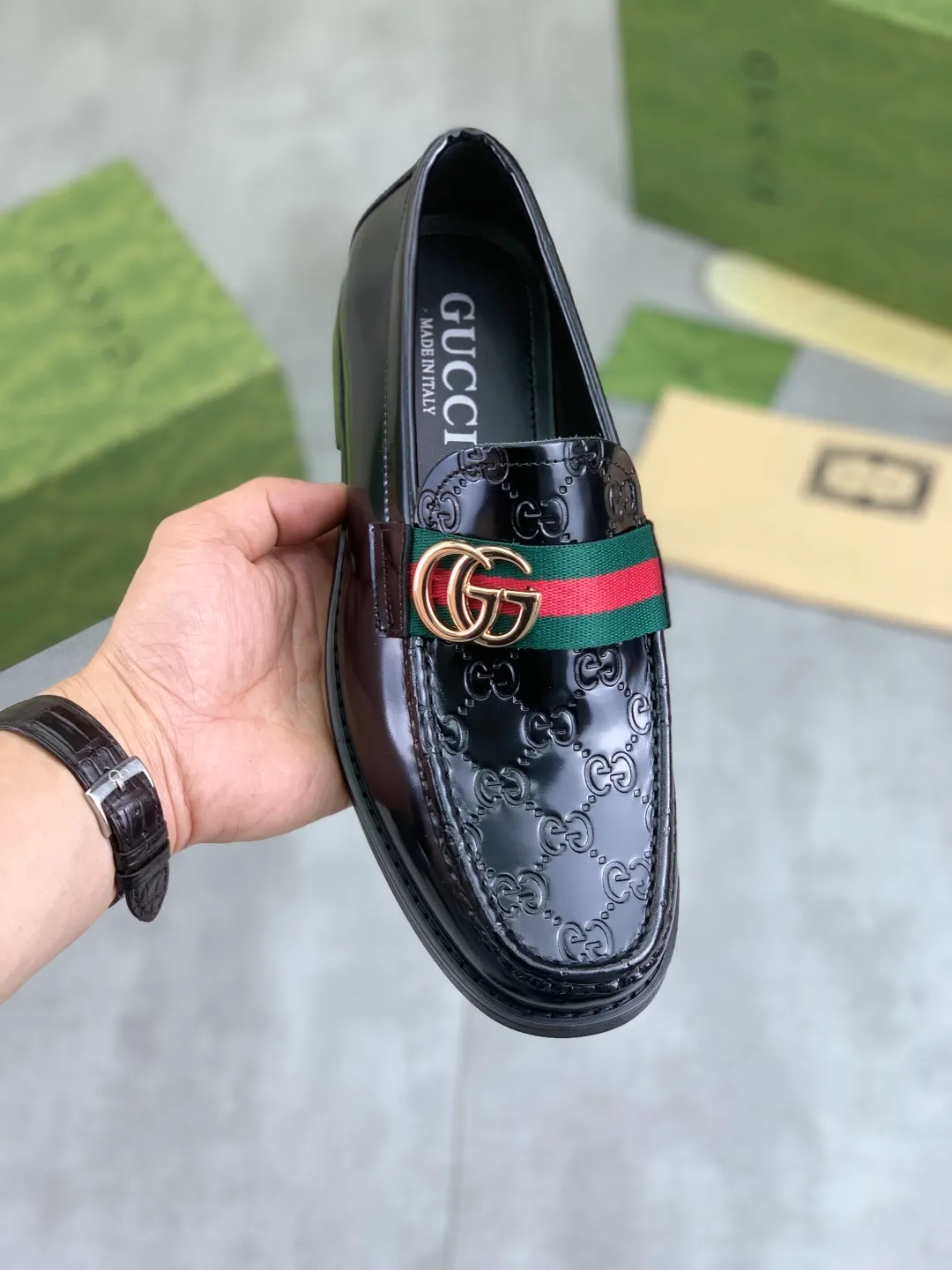 Men's men's shoes 💰P480 [New style] Water-dyed cowhide 💰💎💎💎 [Gucci] GUCCI high-end men's formal business leather shoes, original order 1:1 authentic goods! Original imported high-end open-edge beaded calfskin, original metal buckle, imported first-layer cowhide lining for feet, original outsole, men's shoe size: 38-45, 4️⃣ colors available